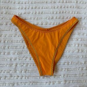 NWOT Banana Moon Orange Colorful Stitch Sun Brazilian Bikini Bottoms Size Small